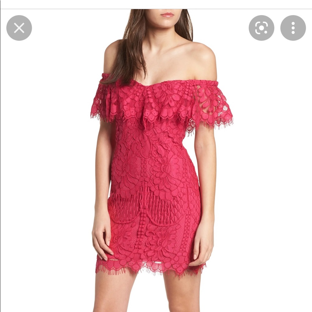 Wayf venise lace off shoulder dress sheath dress